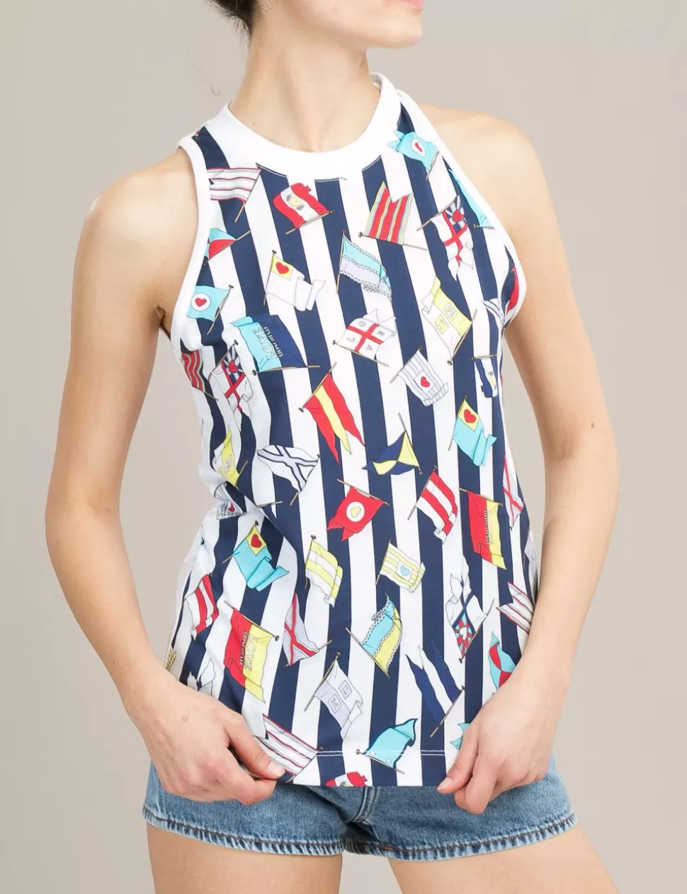 Love Moschino T-Shirt E Top>Top Stripes & Flags Bianco