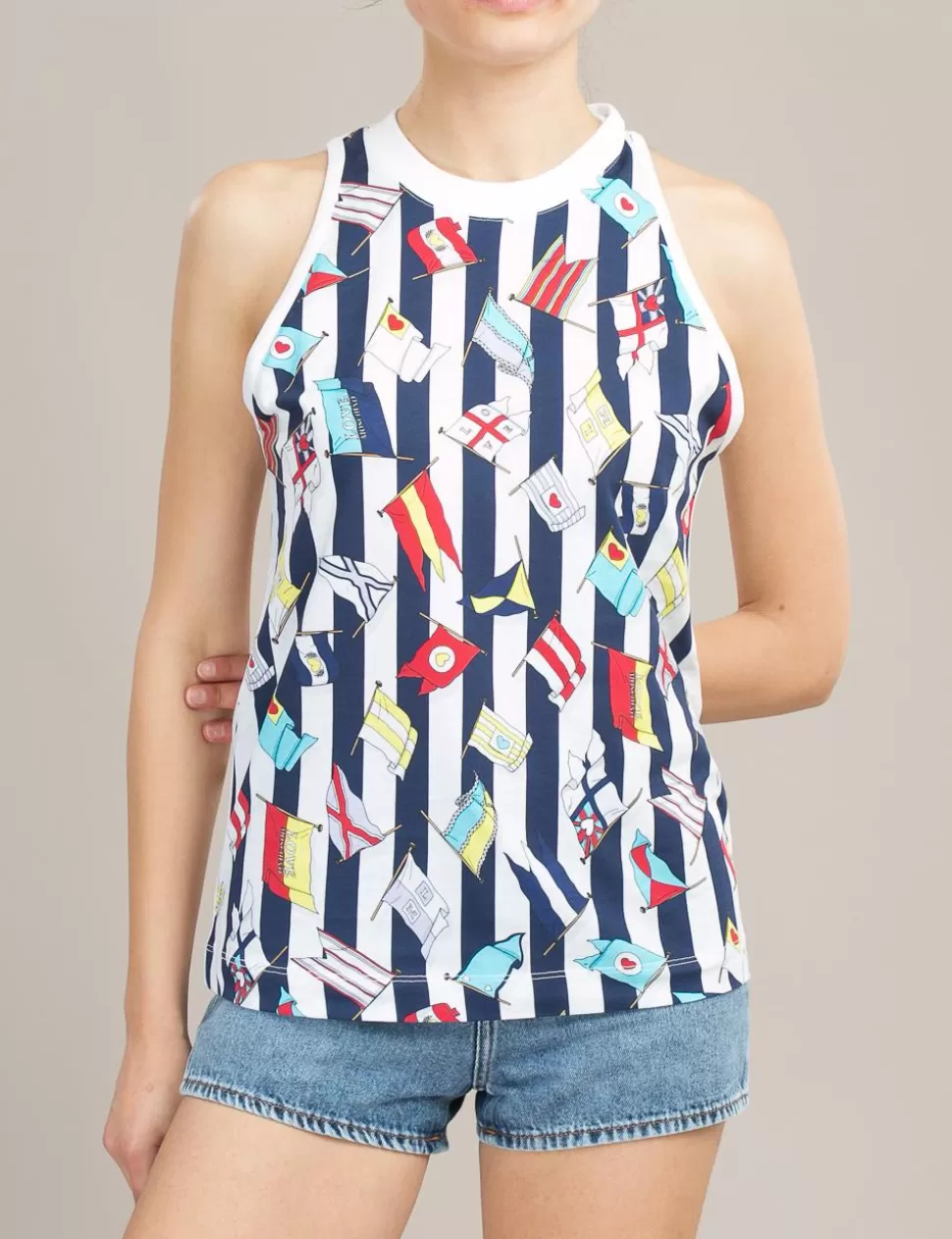 Love Moschino T-Shirt E Top>Top Stripes & Flags Bianco